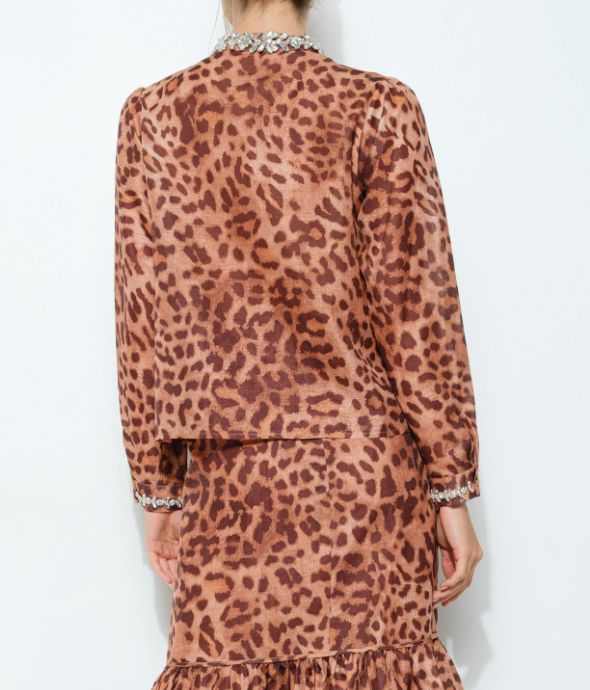Leopard Shirt and Skirt Set