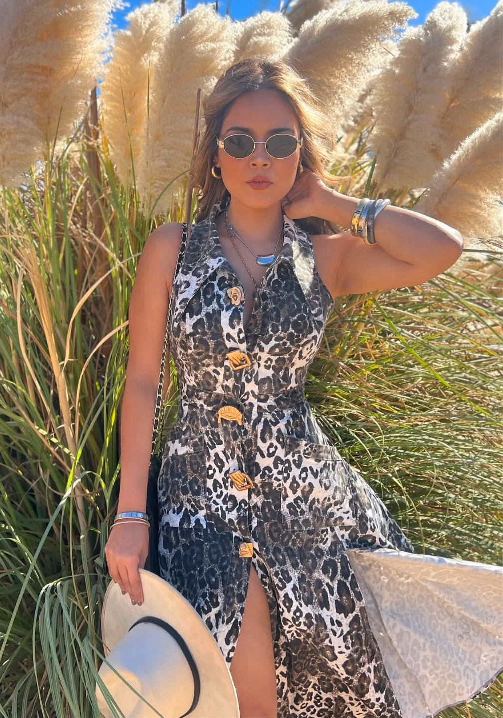 Leopard Denim Dress