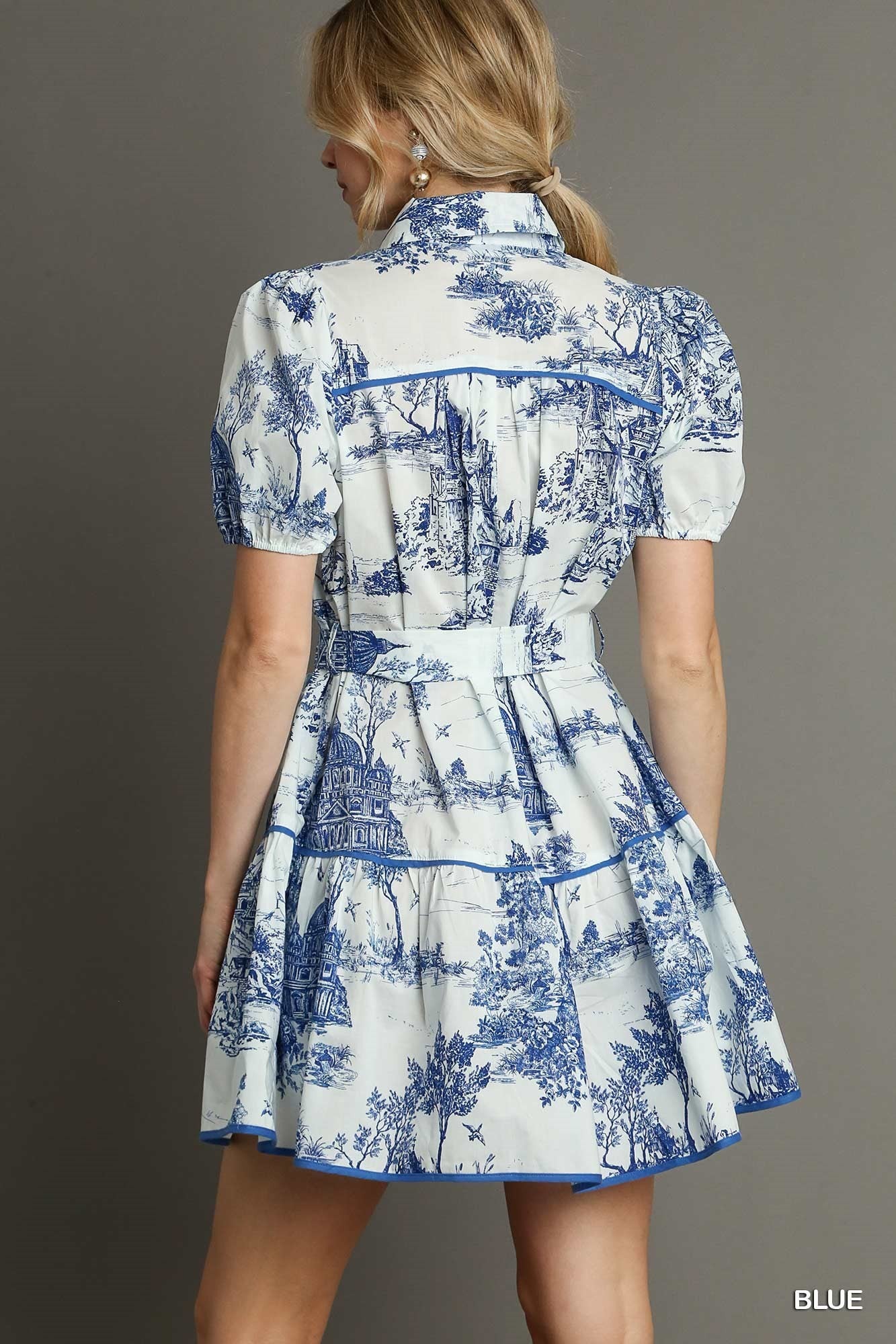 Vestido estampado azul