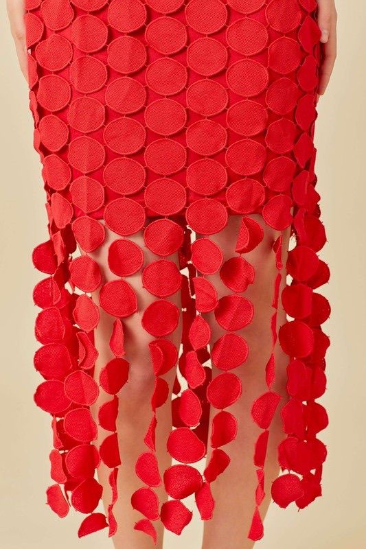 Circle Red Midi Dress